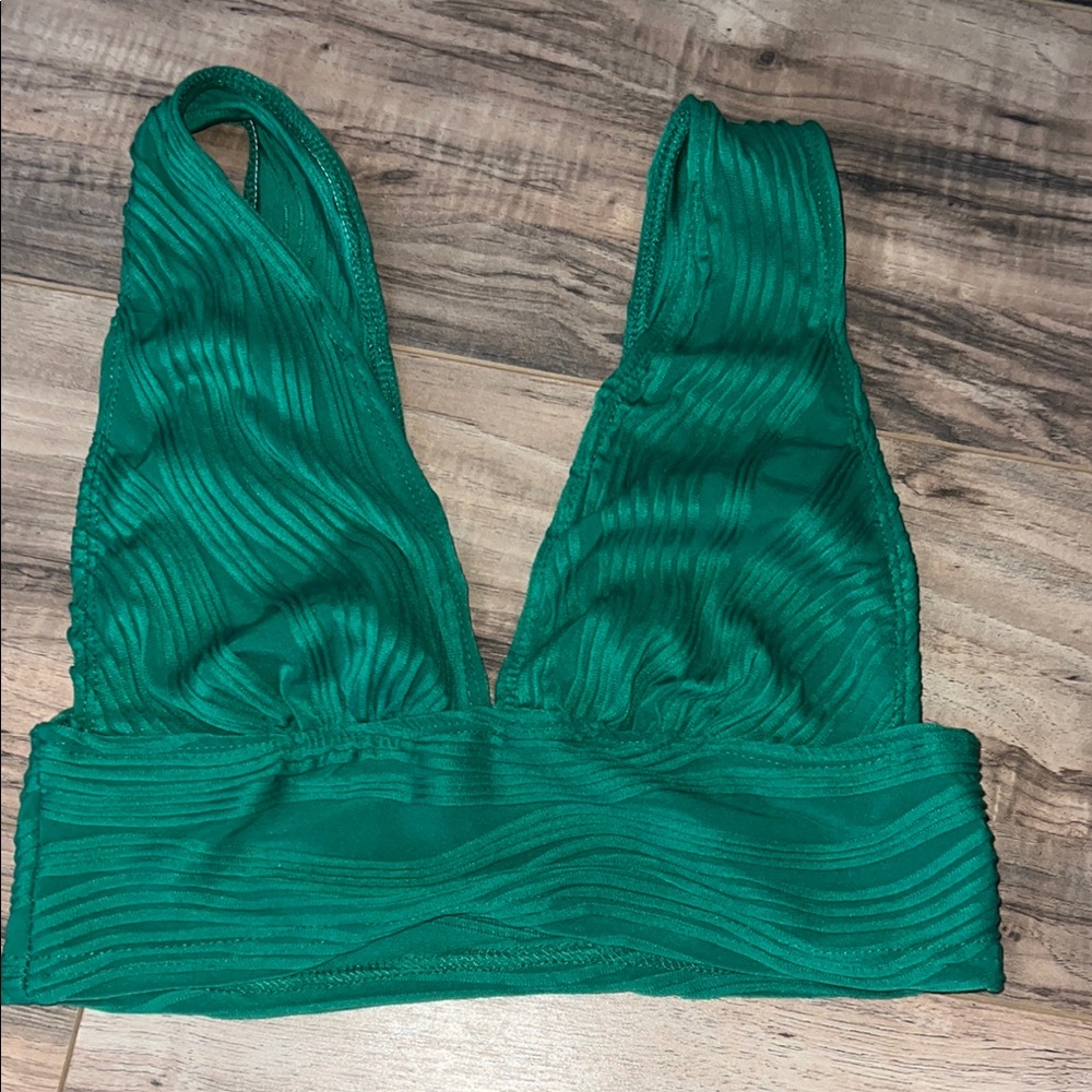 Emerald Green Textured Crop Top